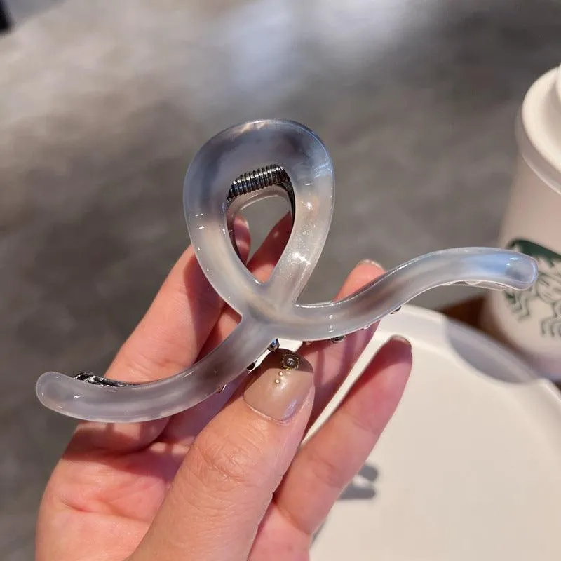 Ladies Simple Solid Color Elegant Hair Claw Clip SKAJ082