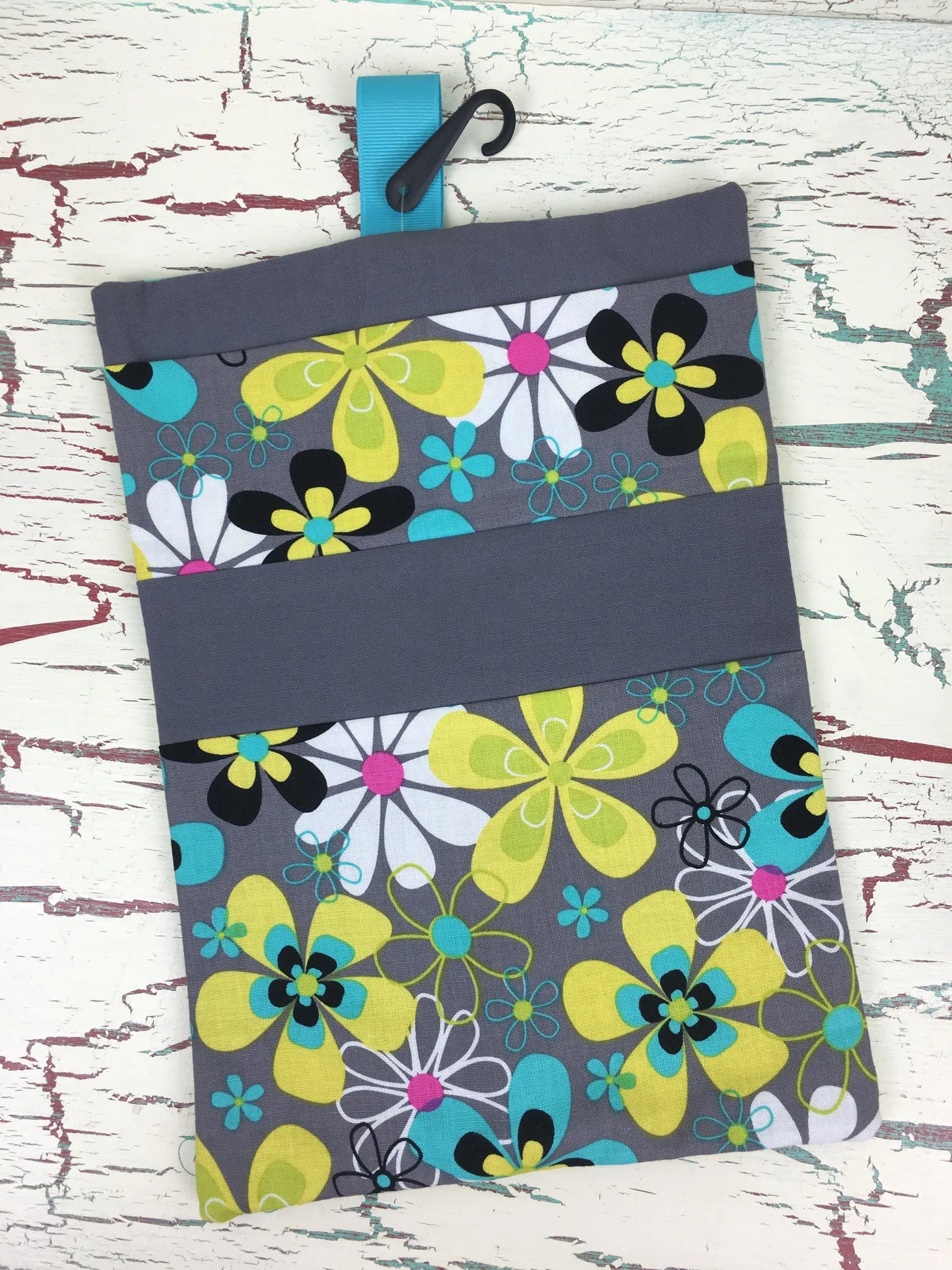 Lagoon Far Out Floral Gray Diaper/Wipee Case