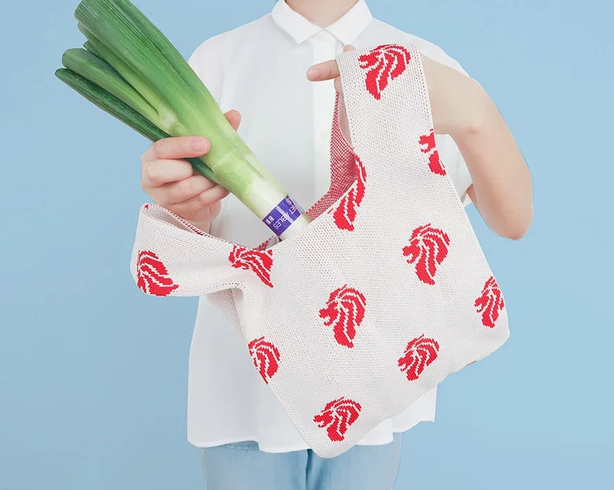 Merlion Knitted Lunch Bag