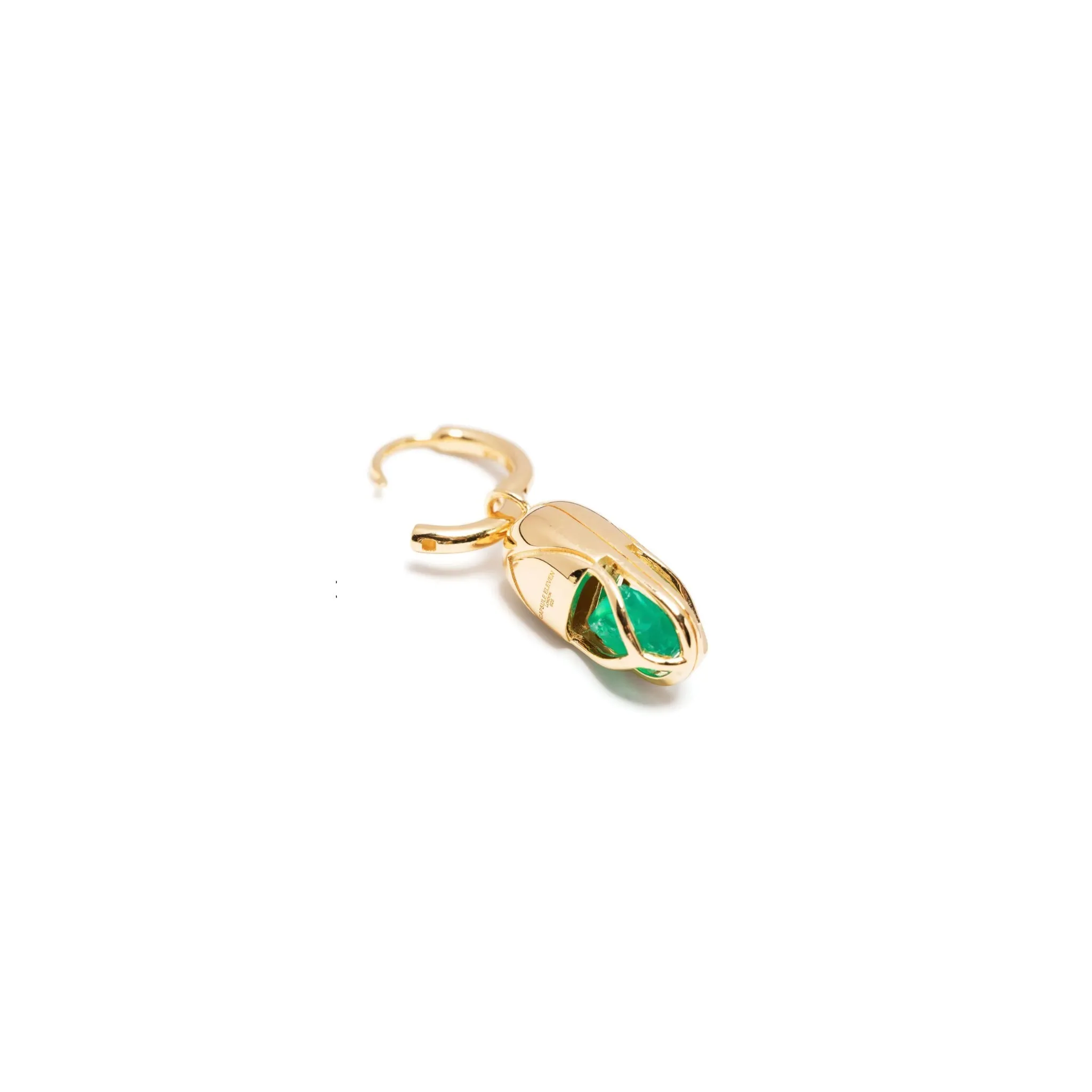 Mini Capsule Crystal Hoop Earring - 18kt recycled gold - made to order