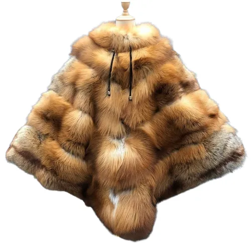 Miss Foxy Brown - Fox Fur Large Poncho