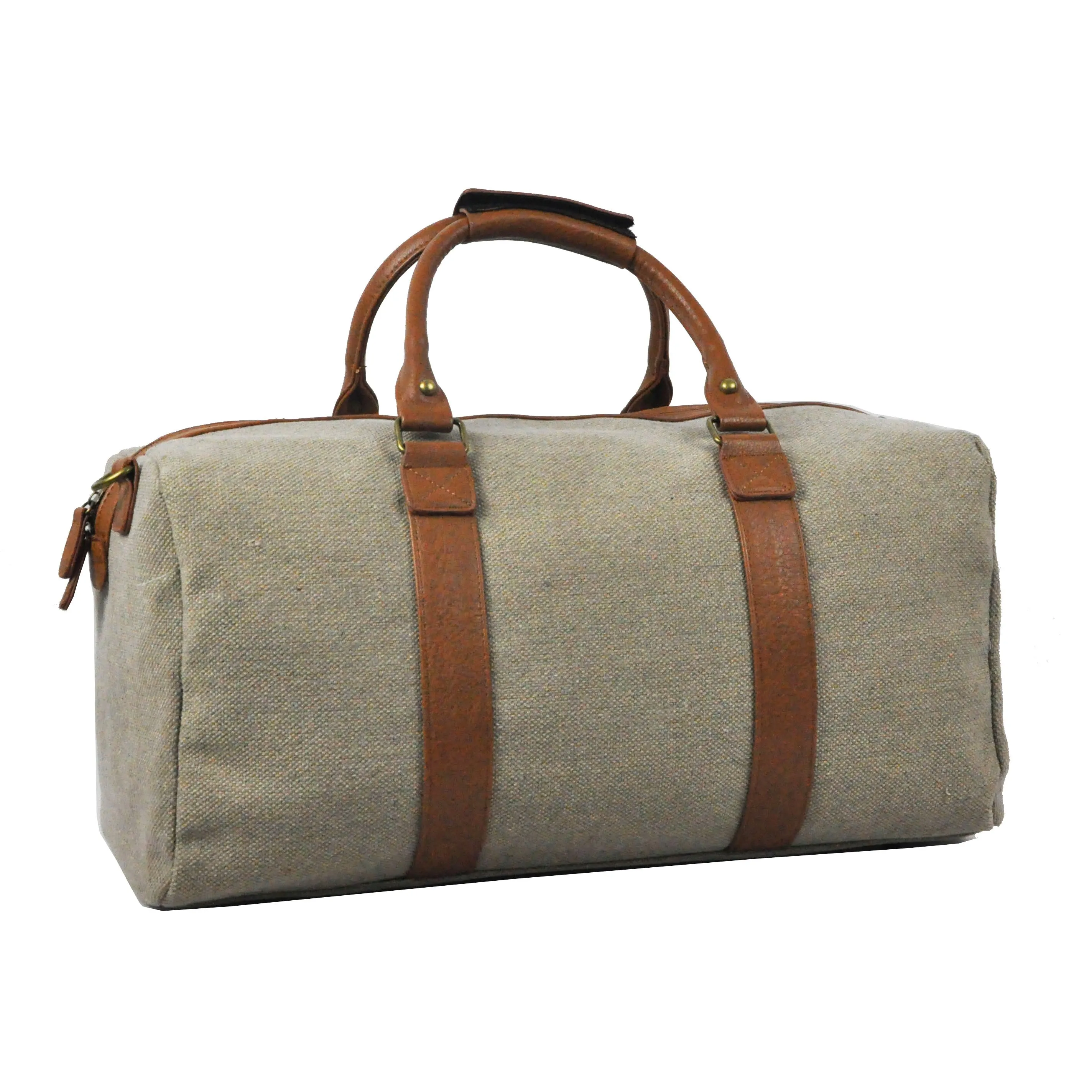 Monaco Duffel Canvas Leather Travel Bag