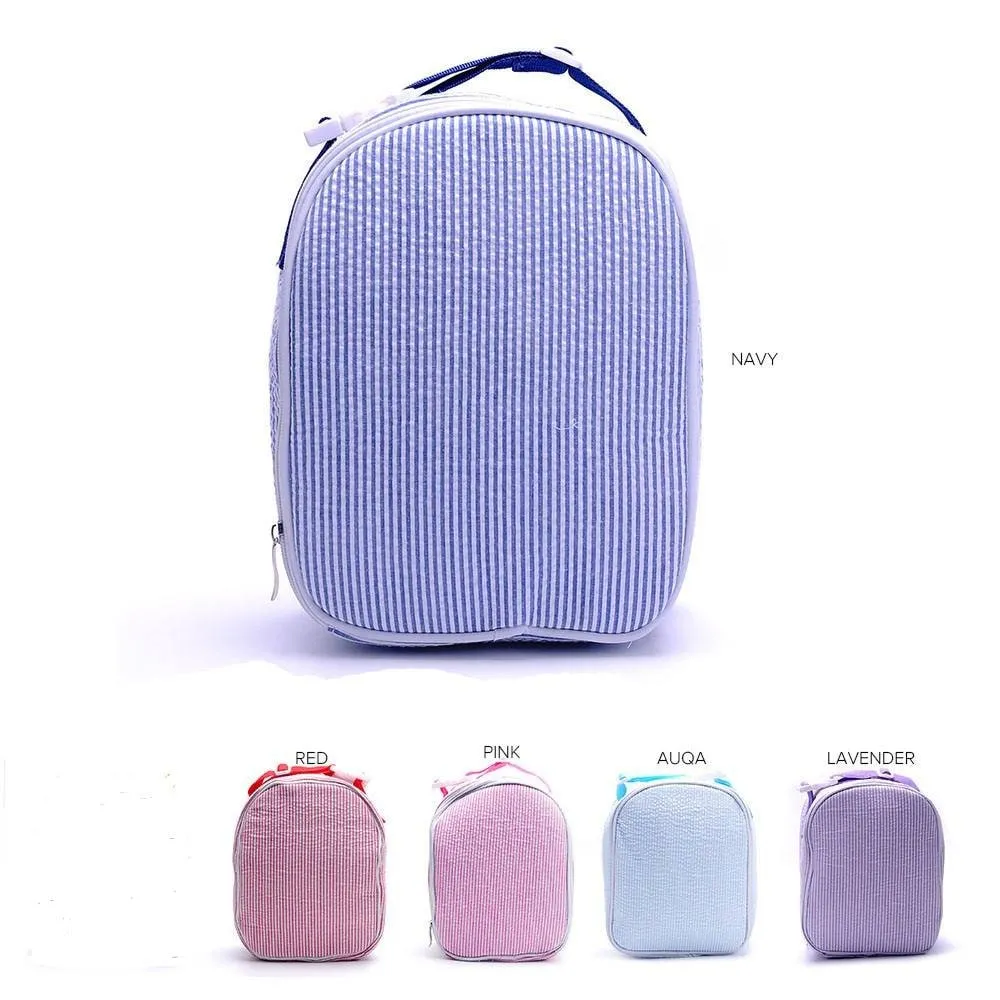 Monogrammed Kids Seersucker Backpacks