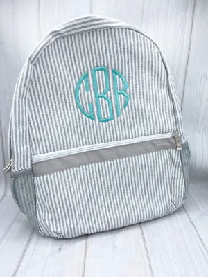 Monogrammed Kids Seersucker Backpacks
