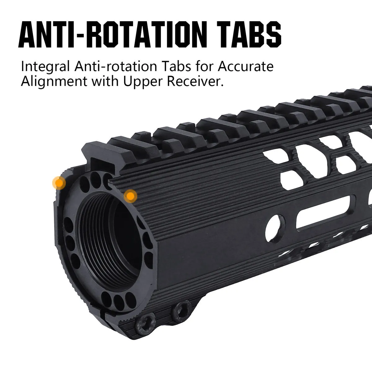 ohhunt® AR-15 Large ID 1.8" Round Free Float Handguard Lightweight 7" 9" 10" 11" 12" 13.5" 15" 17"