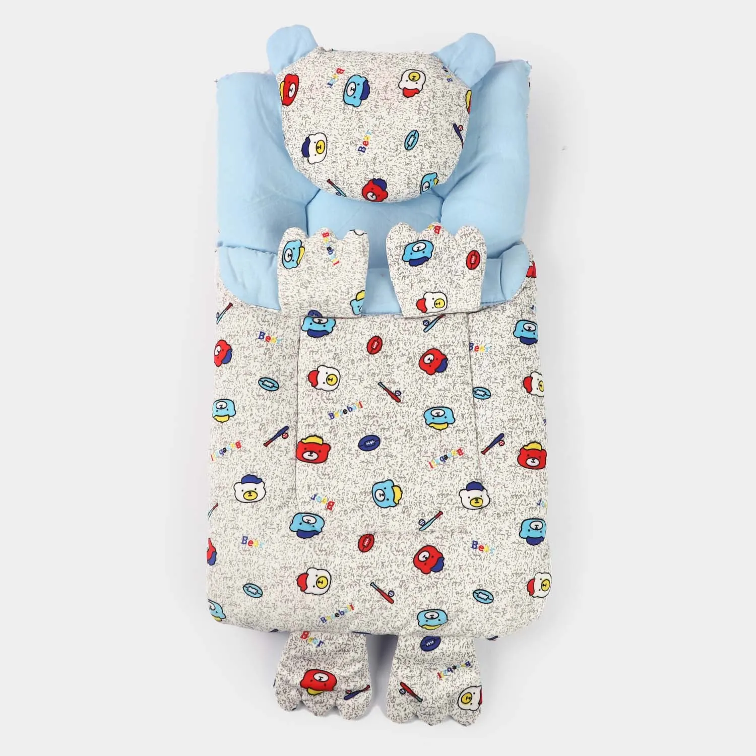 Printed Velvet Carry Nest Bear Pillow