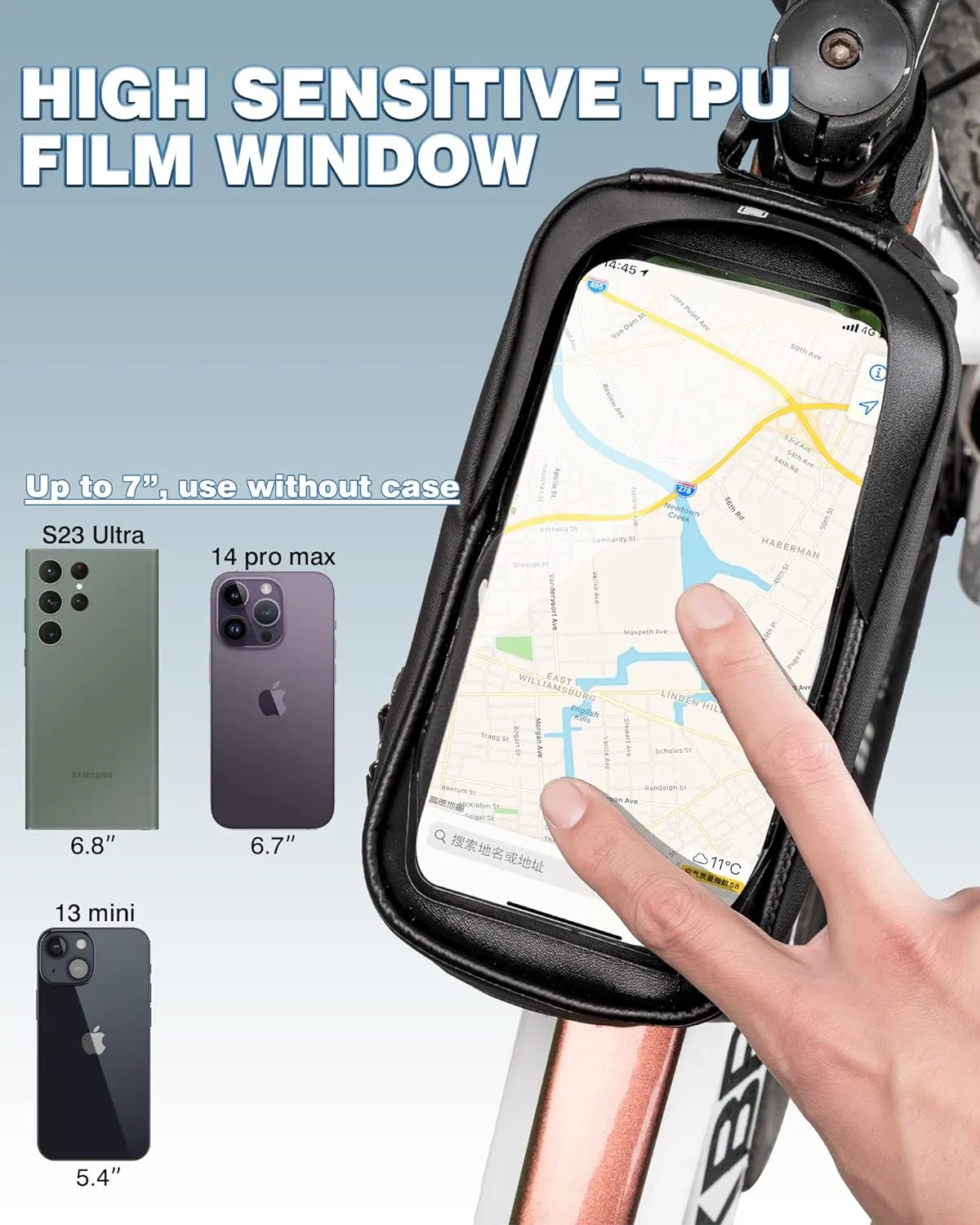 ROCKBROS Waterproof Bike Frame Bag for Phones & Gear