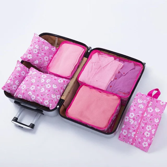 RUPUTIN 7Pcs/set Travel Organizer Bag Clothes Tidy Storage Bag Luggage Suitcase Pouch Cosmetics