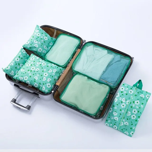RUPUTIN 7Pcs/set Travel Organizer Bag Clothes Tidy Storage Bag Luggage Suitcase Pouch Cosmetics
