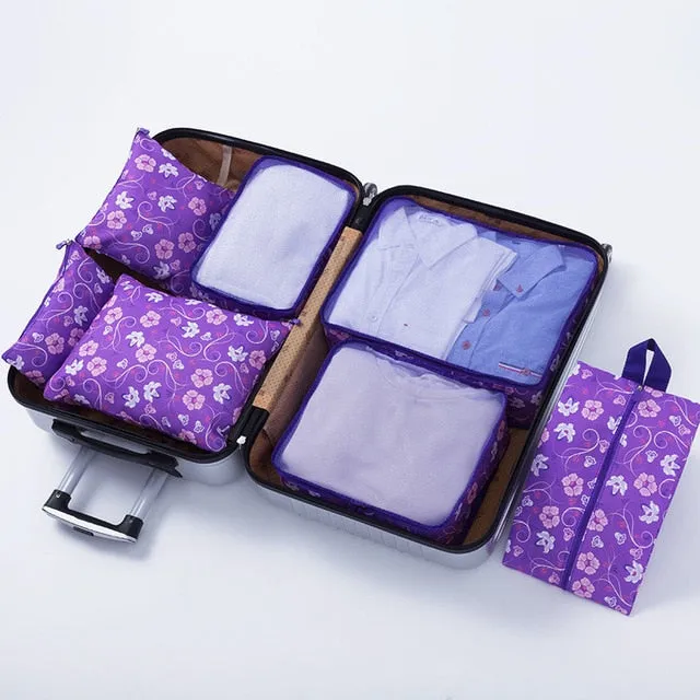 RUPUTIN 7Pcs/set Travel Organizer Bag Clothes Tidy Storage Bag Luggage Suitcase Pouch Cosmetics