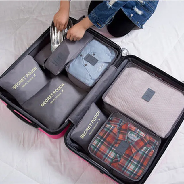 RUPUTIN 7Pcs/set Trip Luggage Organizer Clothes Finishing Kit Storage Bag Cosmetic toiletrie