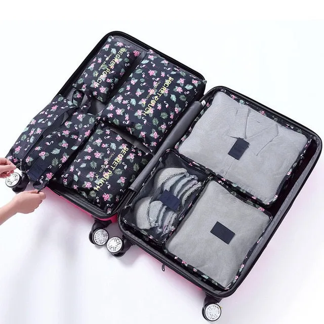 RUPUTIN 7Pcs/set Trip Luggage Organizer Clothes Finishing Kit Storage Bag Cosmetic toiletrie