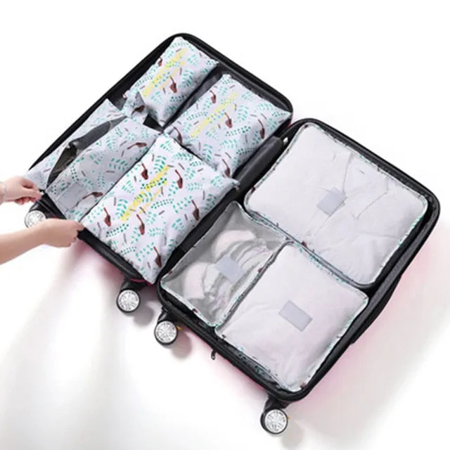 RUPUTIN 7Pcs/set Trip Luggage Organizer Clothes Finishing Kit Storage Bag Cosmetic toiletrie
