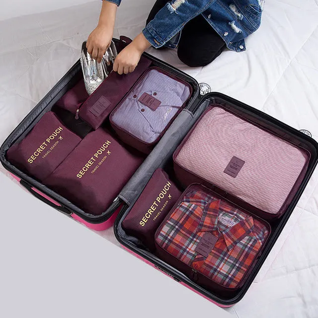 RUPUTIN 7Pcs/set Trip Luggage Organizer Clothes Finishing Kit Storage Bag Cosmetic toiletrie