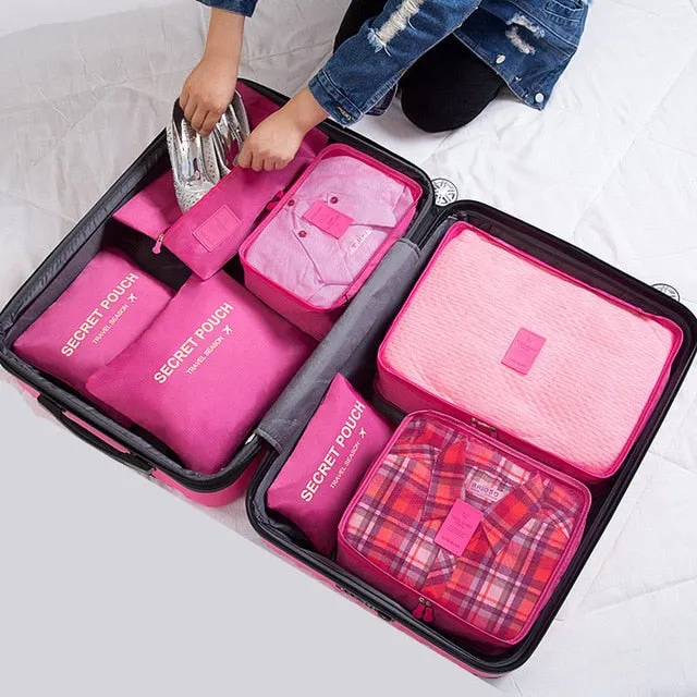 RUPUTIN 7Pcs/set Trip Luggage Organizer Clothes Finishing Kit Storage Bag Cosmetic toiletrie