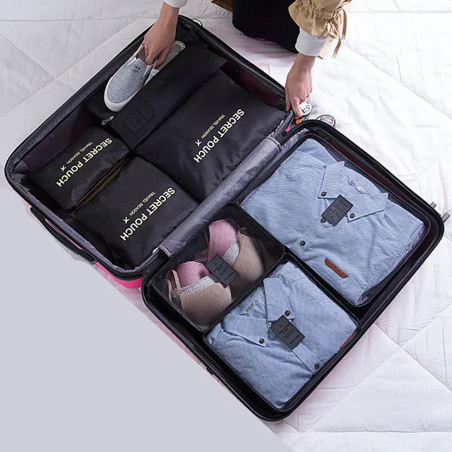 RUPUTIN 7Pcs/set Trip Luggage Organizer Clothes Finishing Kit Storage Bag Cosmetic toiletrie
