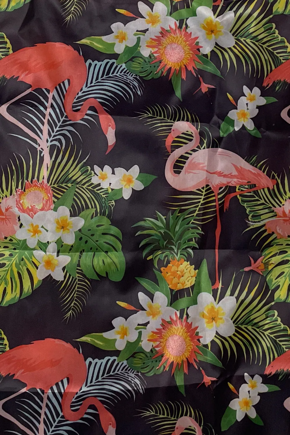 Small Reusable Shopping Bag - Black Flamingo