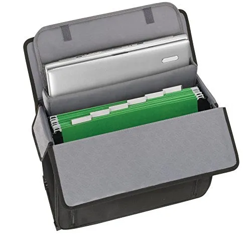 Solo Rolling Laptop Catalog Case- W/Hanging File, Pilot bag in Black