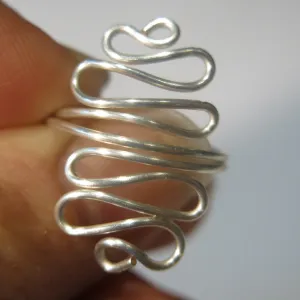 Squiggles Adjustable Wire Ring (click for other colors & sizes)