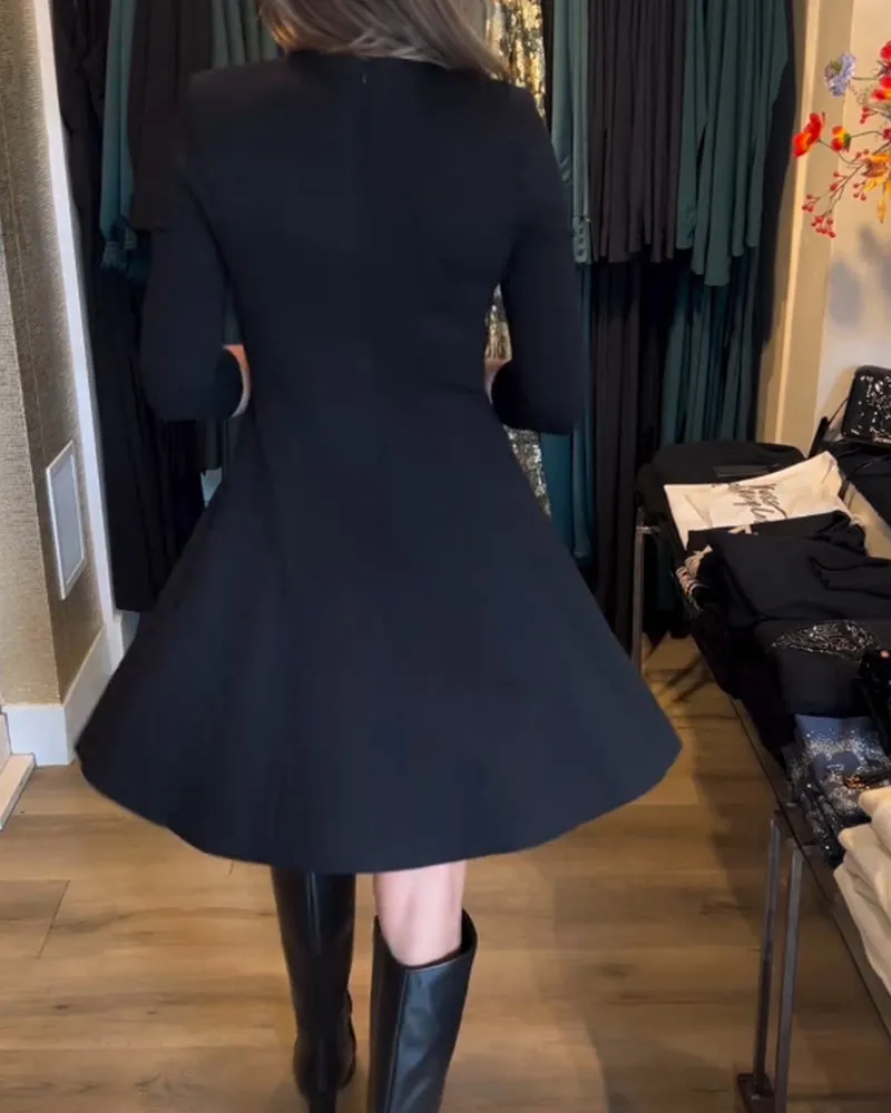 TastyHottie - Solid color zipper elegant dress