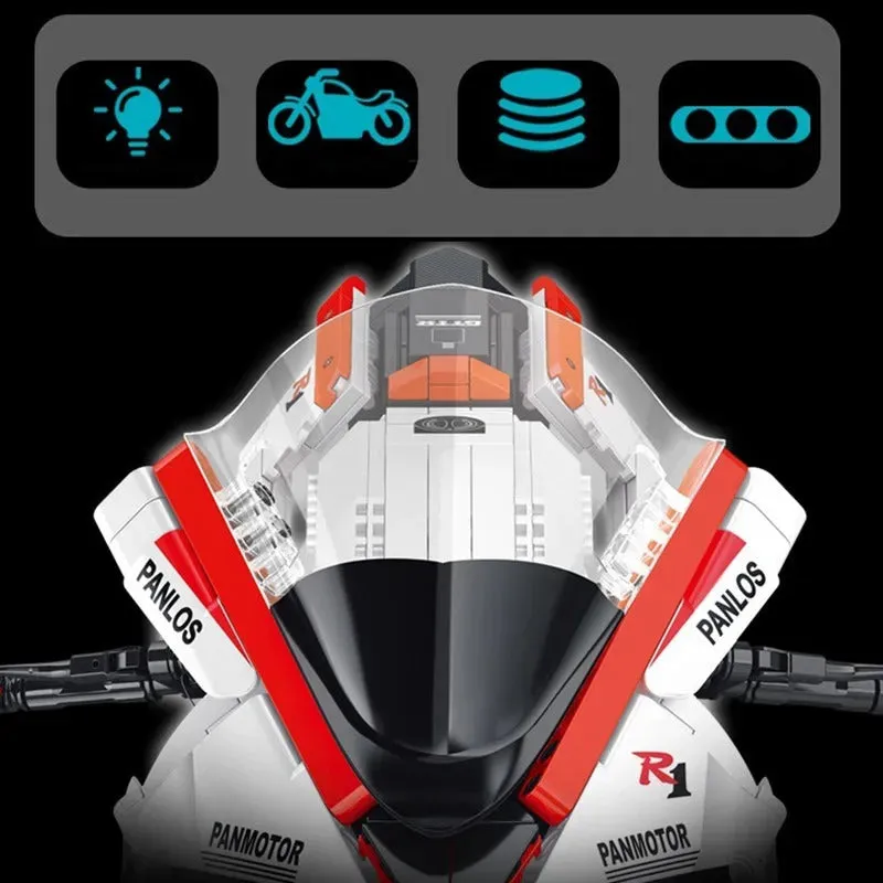 Tech MOC YAMAHA R1 Sport Motorcycle Bricks Toys 672104