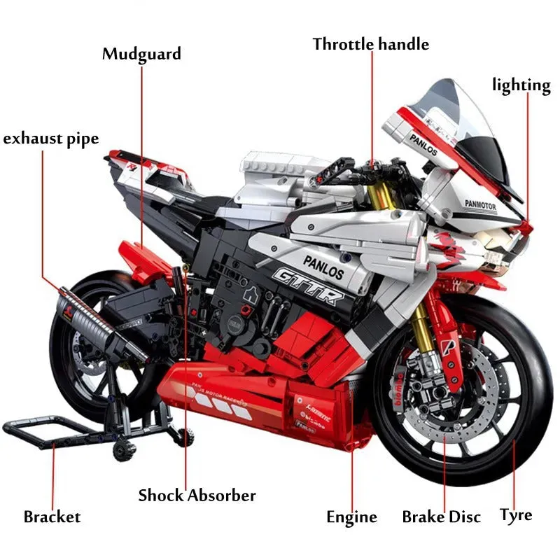 Tech MOC YAMAHA R1 Sport Motorcycle Bricks Toys 672104