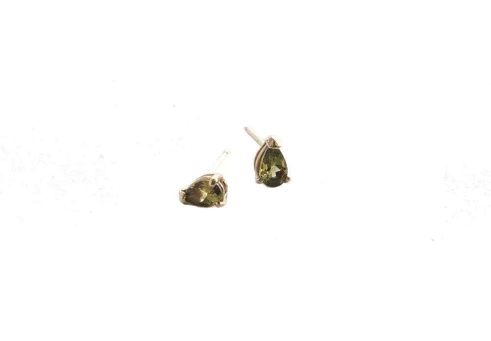 Tourmaline Pear Shaped Stud