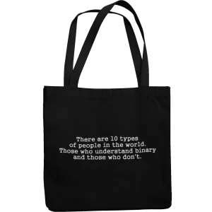 Understanding Binary Canvas Tote Shopping Bag