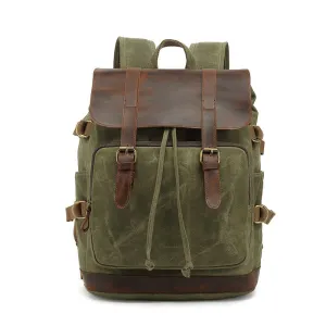 Vintage Canvas Leather Backpack