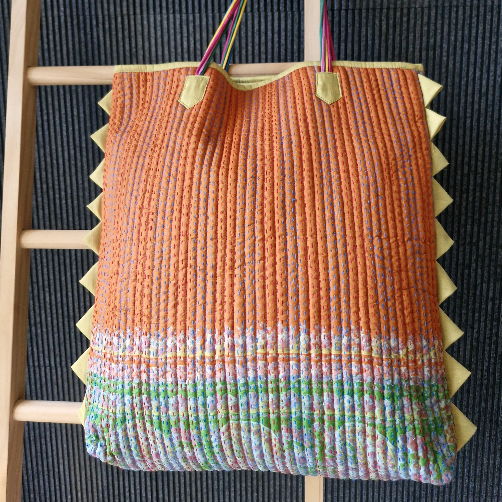 Vintage Kantha Tote Grass