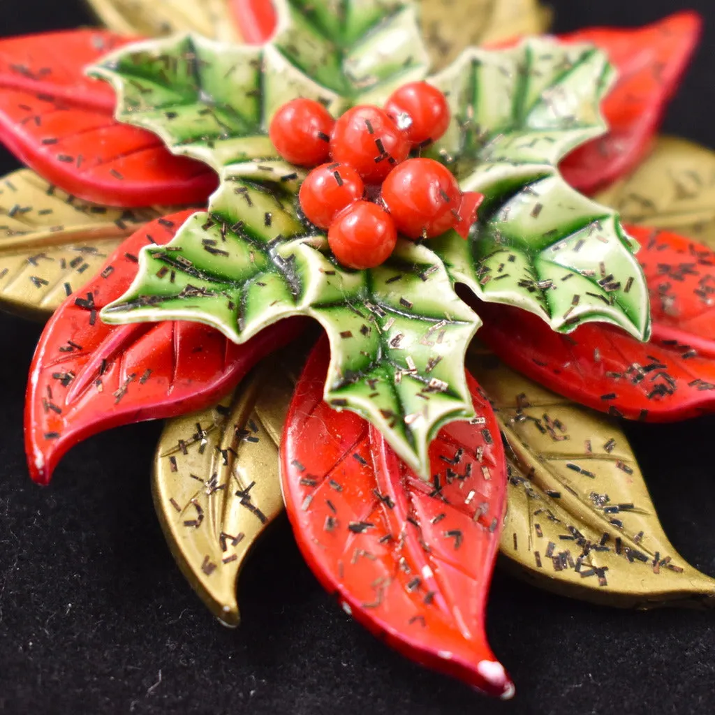 Vintage Lightweight Poinsettia Brooch