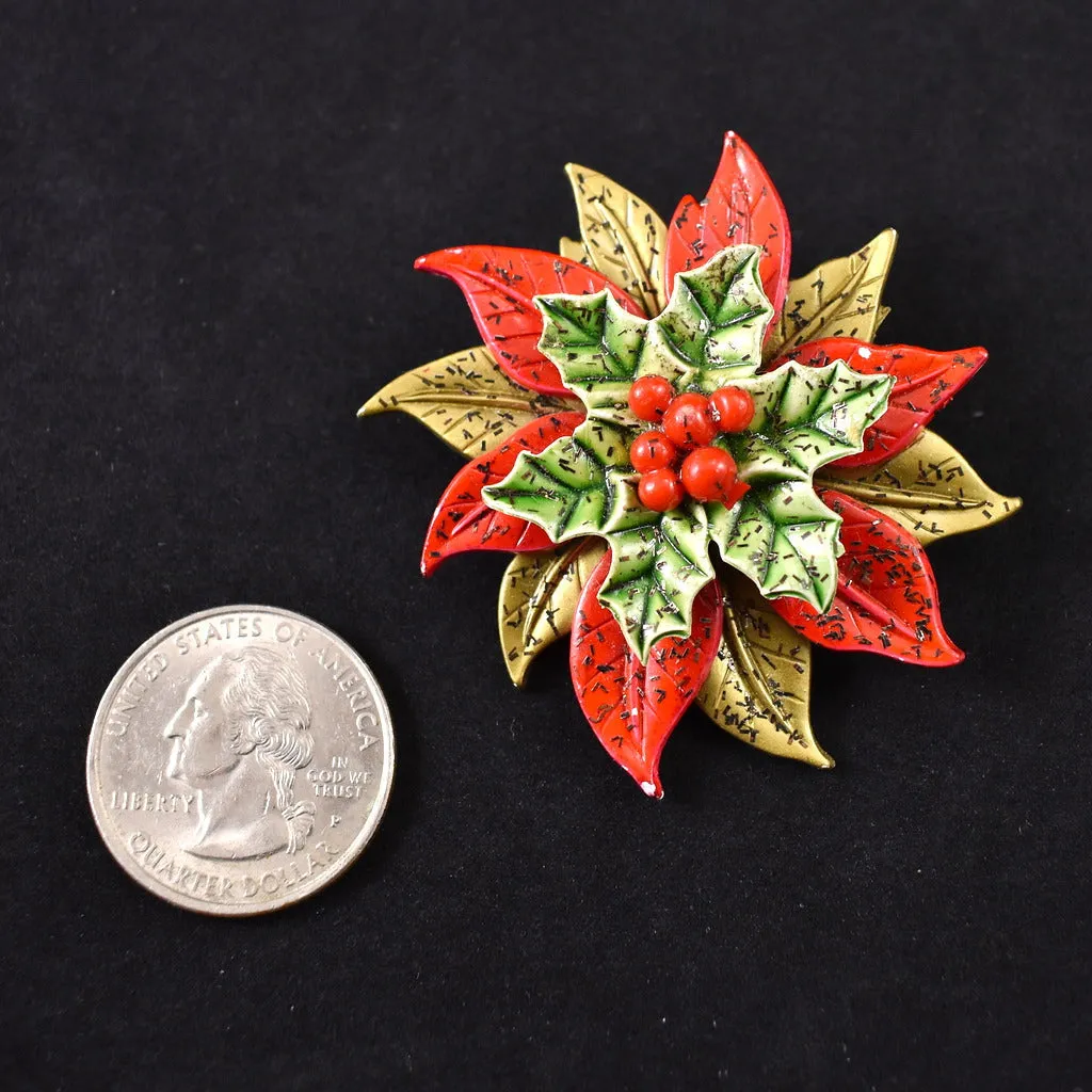 Vintage Lightweight Poinsettia Brooch