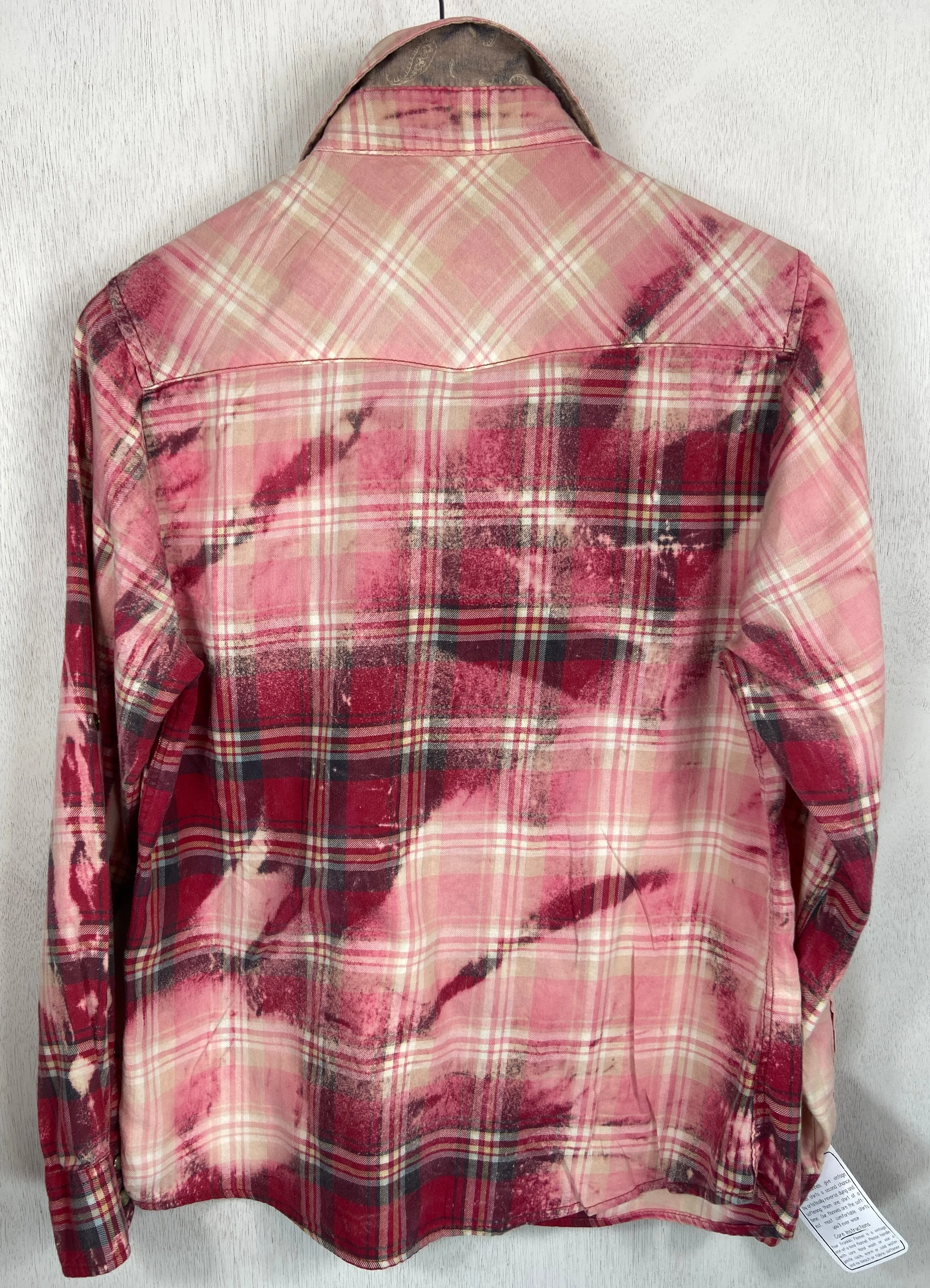 Vintage Western Style Red and Pink Lightweight Cotton Size XS