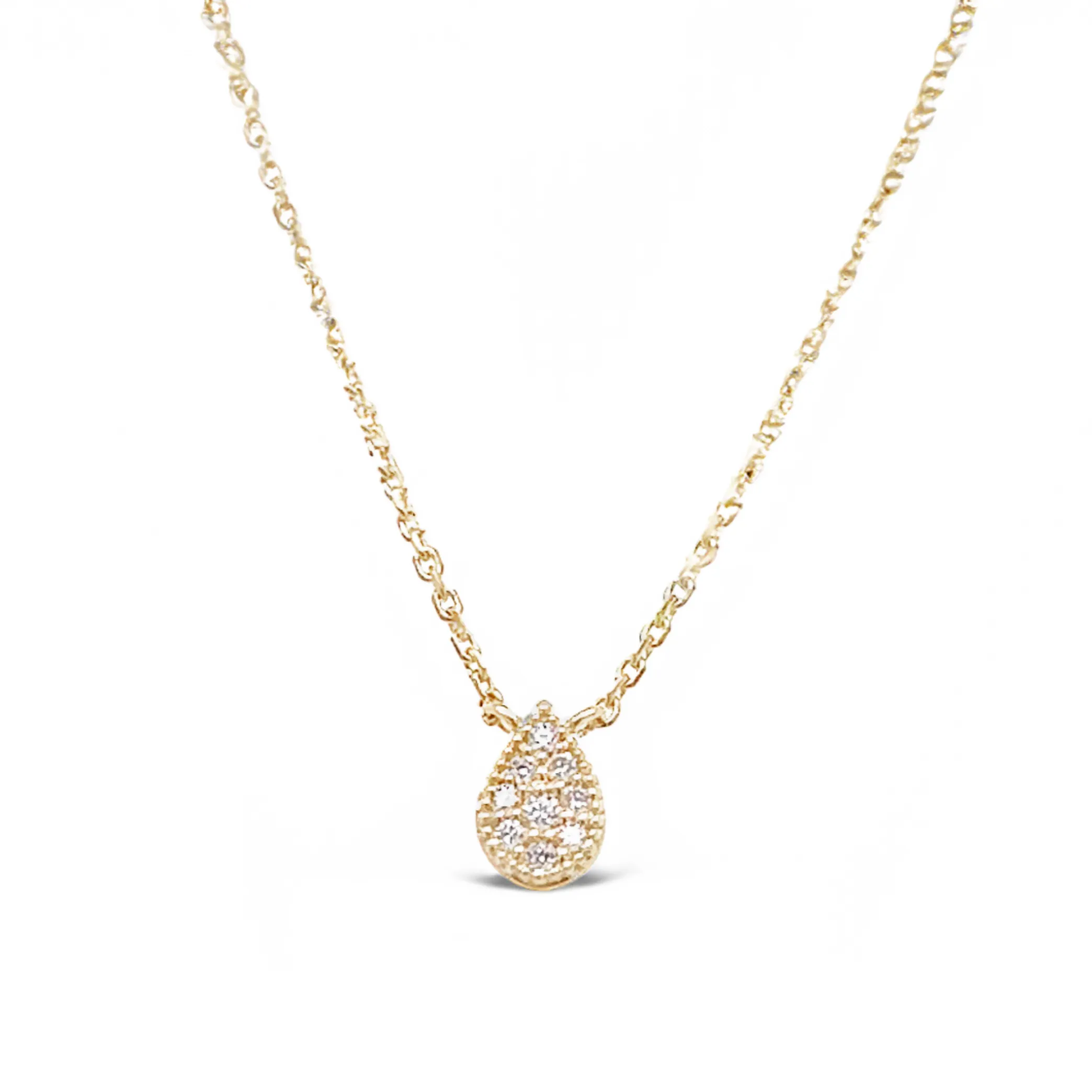 Yellow Gold Pear Diamond Pendant