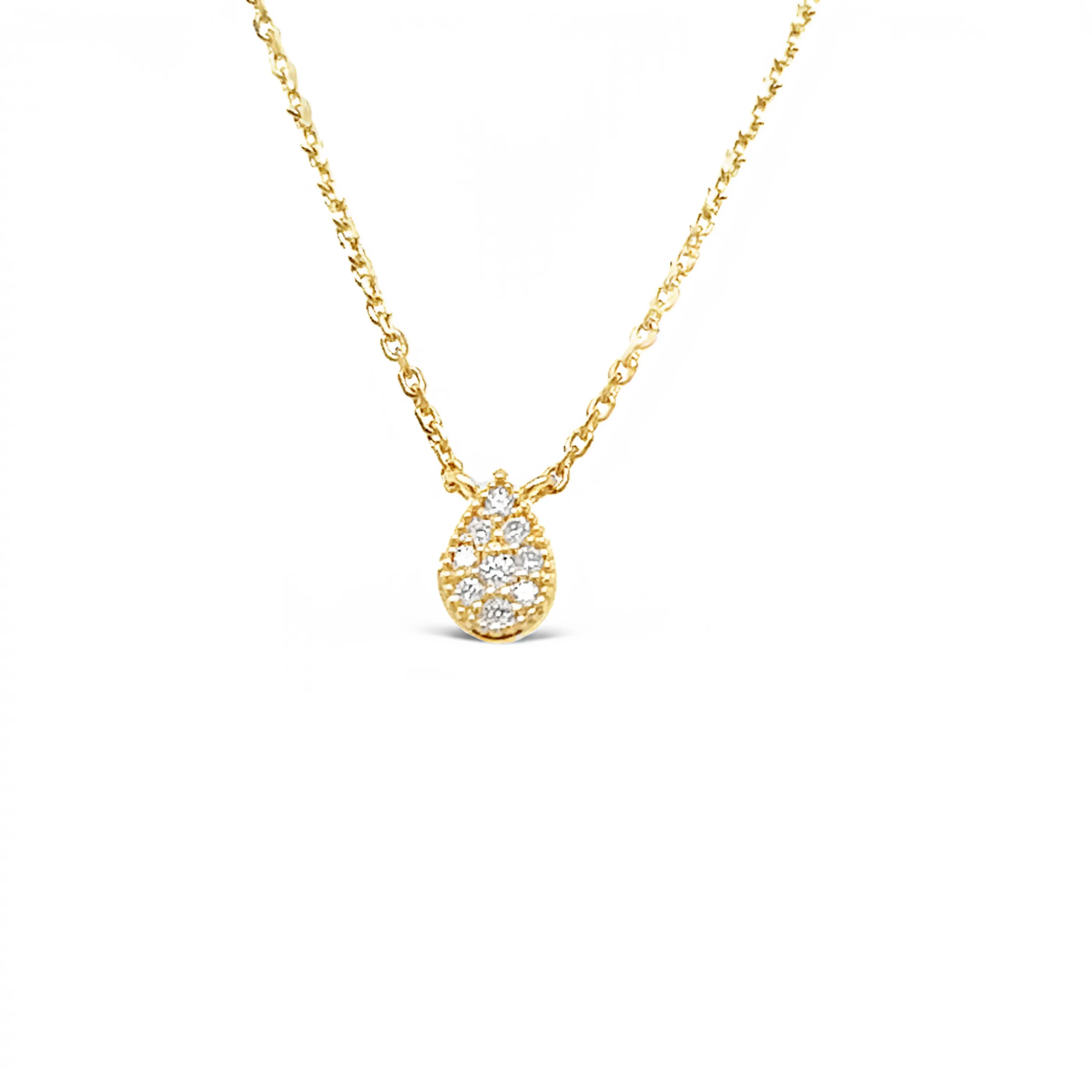 Yellow Gold Pear Diamond Pendant