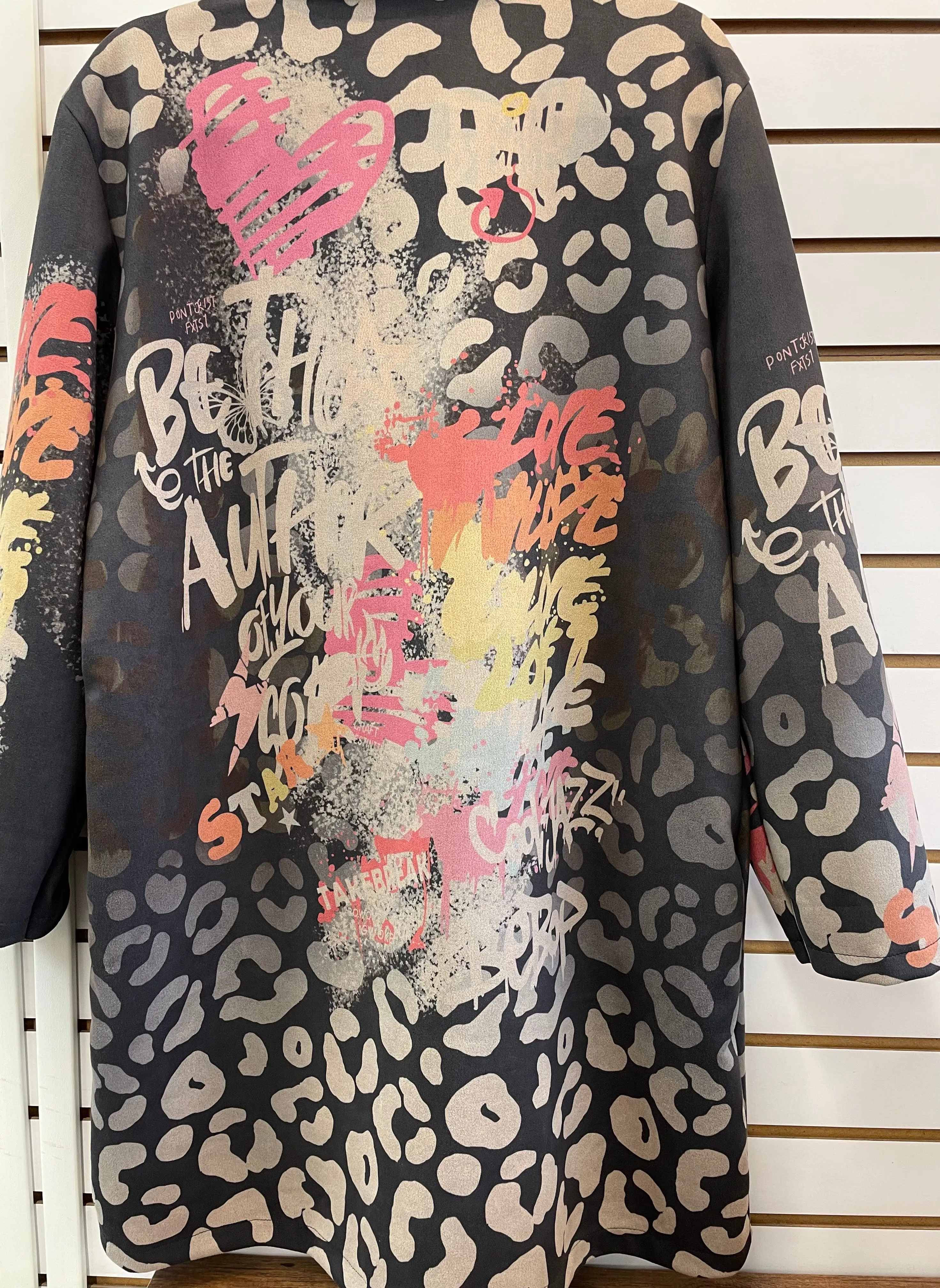 Yolly Graffiti Animal Print Coat
